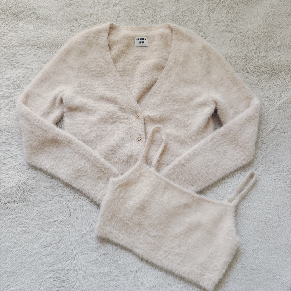 Aritzia Cream Sweater Set